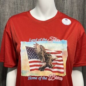 NWT Patriotic Americana Graphic Shirt Large + NWT Save Our Troops Ribbon Magnet